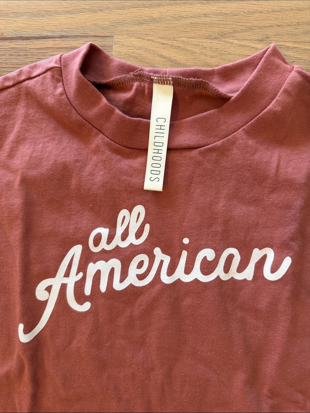 All American Kids' Short Sleeve Tee - Rust Red - Picture 2 of 3